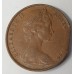 AUSTRALIA 1966 . TWO 2 CENTS COIN . ERROR . BITTEN EDGE . CLIPPED PLANCHET